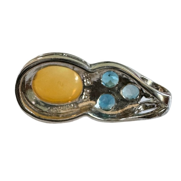 Opal and blue topaz enhancer pendant - Picture 7 of 8